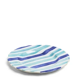 Circus Stripe Blue Dinner Plate