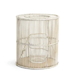 Cove Candle Holder White Wash Large
