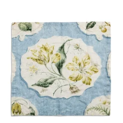 Daylesford X Colefax Quince Garden Napkin in Blue with Tulip