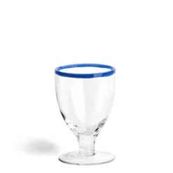 Idbury Wine Glass Blue Rim