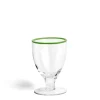 Idbury Wine Glass Green Rim