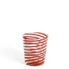 Murano Red Spiral Stripe Glass