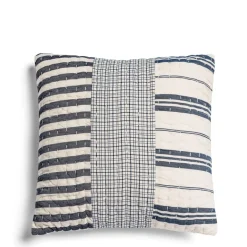 Patchwork Cushion Navy & White