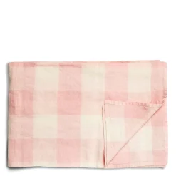 Pink & White Check Tablecloth