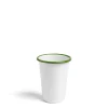 White & Green Large Enamel Tumbler