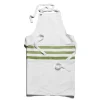 White & Green Stripe Apron