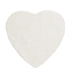 White Linen Heart Placemat