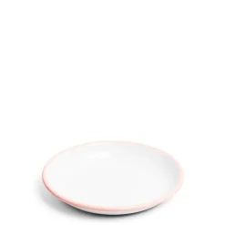 White & Pink Enamel Bowl