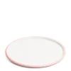 White & Pink Enamel Pizza Plate 32cm