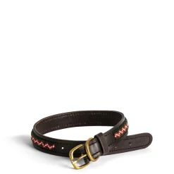 Zigzag Skinny Dog Collar Red Medium
